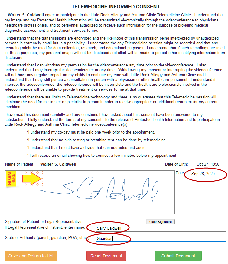 Signed Document Screenshot